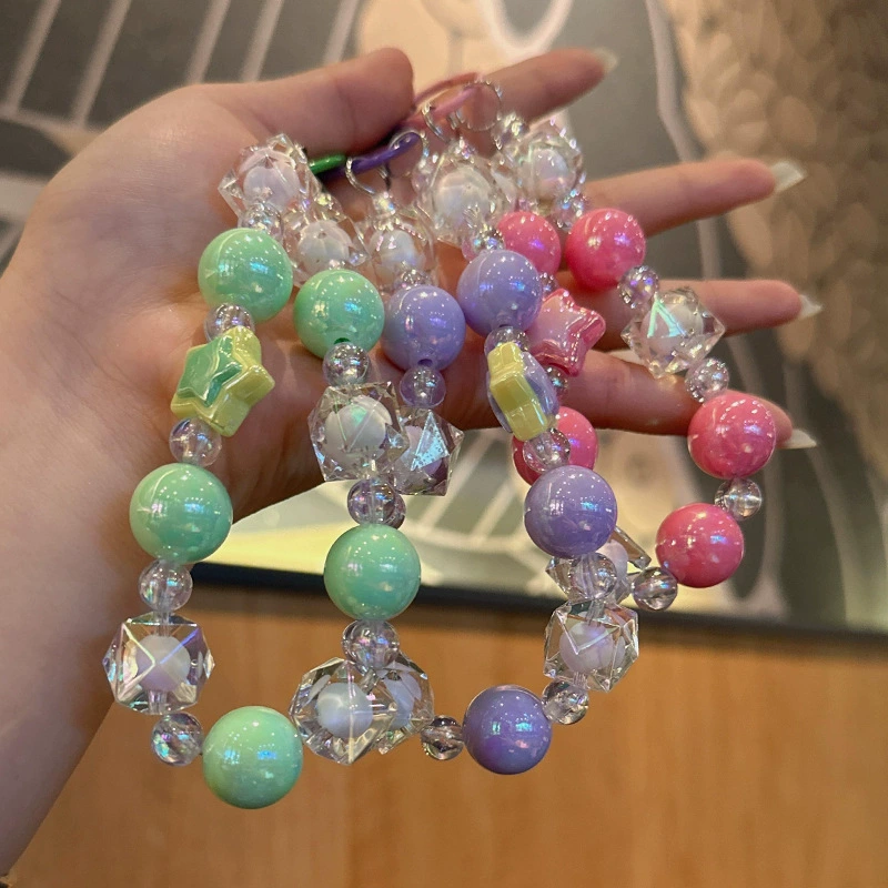 Beaded bracelet for keys, pendant with bow, keychain, accessory, factory direct supply