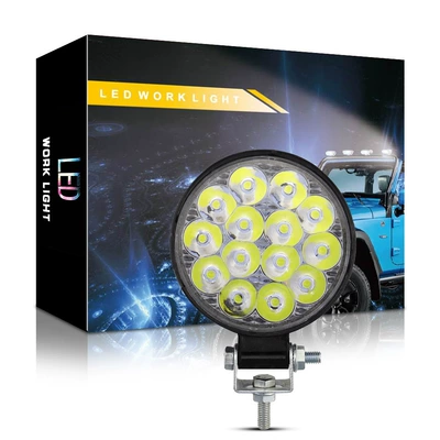 High-Brightness Led Car Work Light, Round and Square, 16 Lights, 48W Driving Auxiliary Light, Modified Headlight, Daytime Running Light (Other lights) - round-white-light