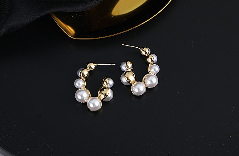 Pearl Fashion Retro 925 Silver Pin French Style Earrings display picture 1
