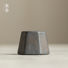 六边盖置日式鎏金釉粗陶壶盖托碗盖子垫架陶瓷茶道具配件批发