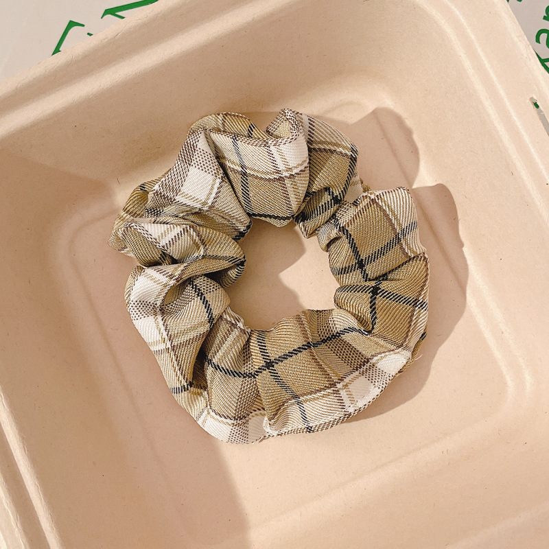 Pequeño, fresco y dulce, lazo para el cabello de intestino grueso, linda cuerda para el cabello a cuadros, atmósfera coreana, cuerda para el cabello, tocado de goma