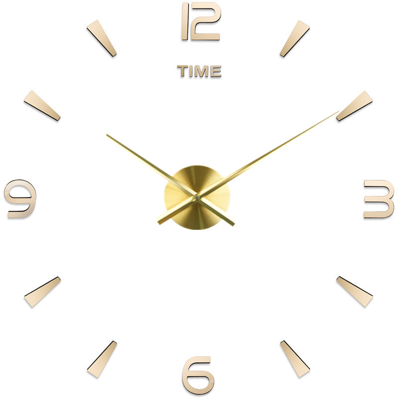 Reloj de sala de estar Amazon creativo DIY etiqueta de la pared reloj 3D tridimensional europeo simple gran reloj de pared sala de estar Reloj de pared de estudio