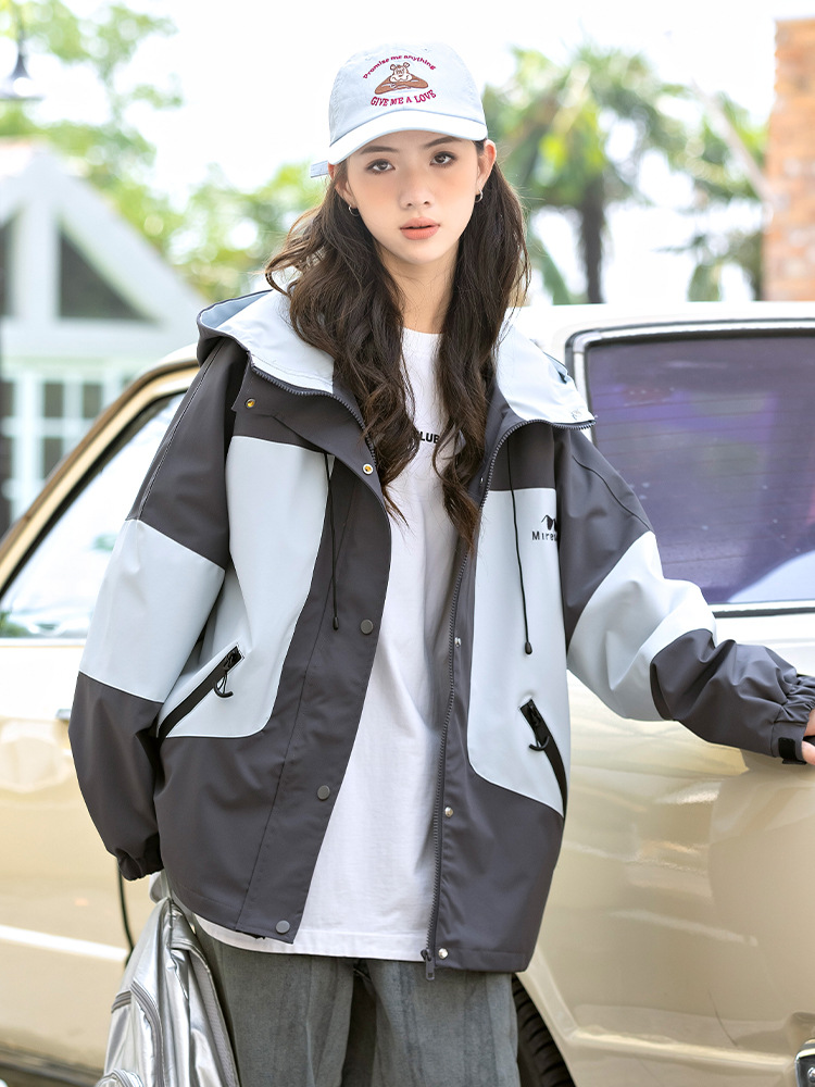 Niñas 2024 abrigos de otoño niños grandes nuevos primavera y otoño chaqueta de trabajo chaqueta de brisa de estudiantes jóvenes chaqueta suelta