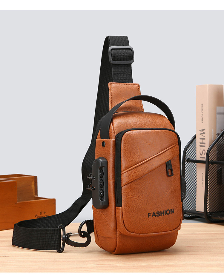Men's chest bag, casual water-repellent single-shoulder crossbody bag, men's high-end outdoor travel bag, cycling bag, storage bag undefined