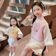 2024新款 春季 儿童旗袍 洋气印花公主裙 中国风民族 女童连衣裙