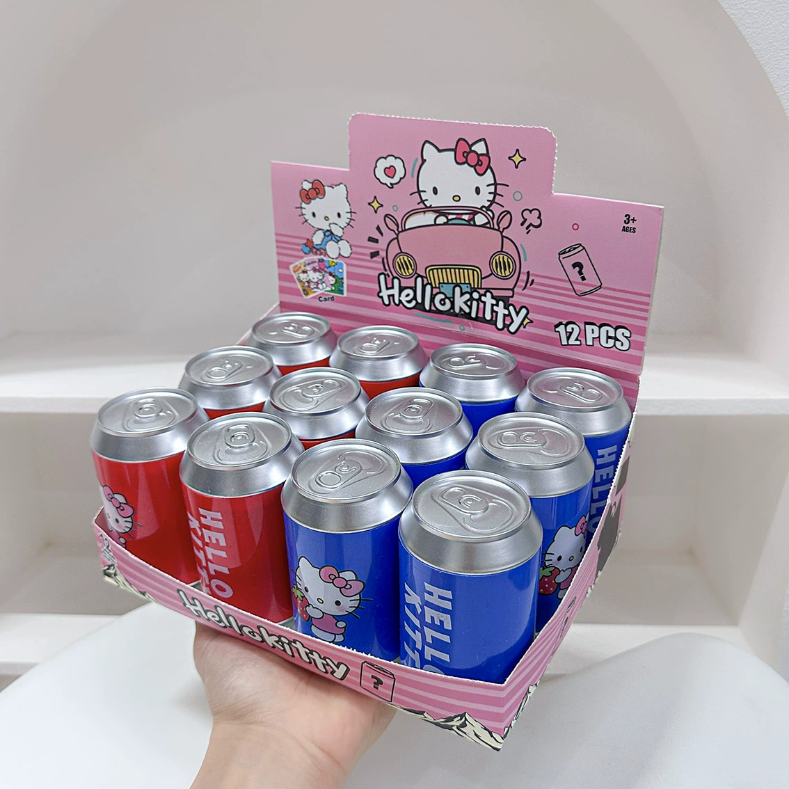 Граница Hello Kitty слепой ящик, слепой ящик из банки Coca-Cola, популярный в Юго-Восточной Азии брелок, слепая банка, настольное украшение, модная игра