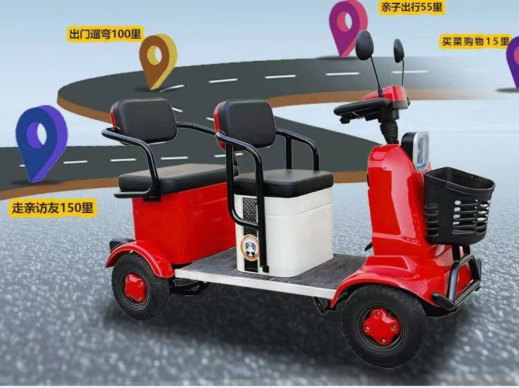 New T90 Smart Brake Scooter, Four-Wheel Electric Vehicle for Home Use, Suitable for Adults and Women to Transport Children