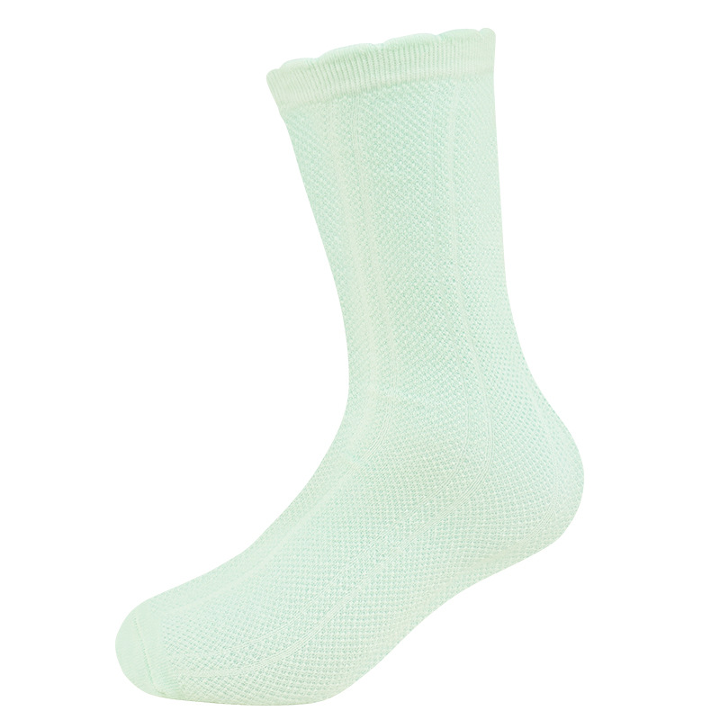 Medias de los niños de verano de malla delgada de estudiante blanco de la Universidad Calcetines de media pantorrilla de las niñas