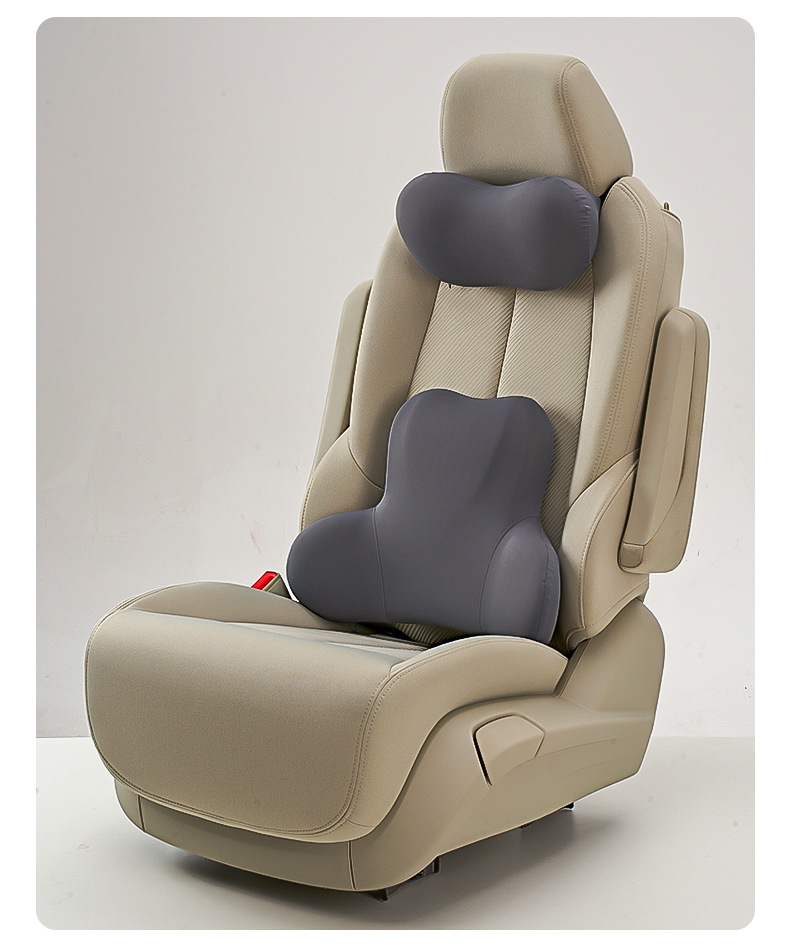Cross-Border Wholesale Cute Car Lumbar Support Cushion, Comfortable Car Headrest, Neck Pillow, Slow Rebound Lumbar Support