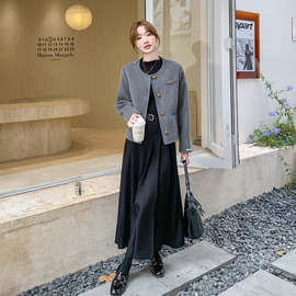 套装女春秋装两件套2025年新款减龄短款外套+半身裙套装两件套潮