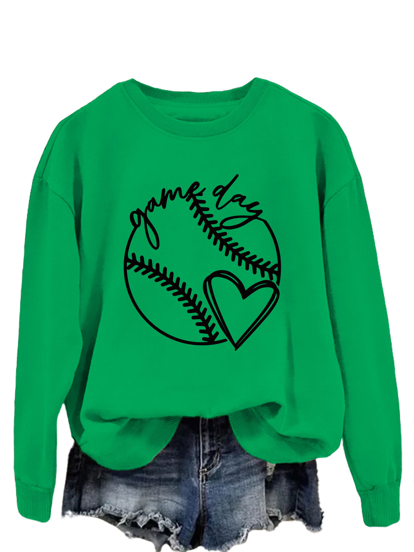 Grass green sweatshirt (black font)