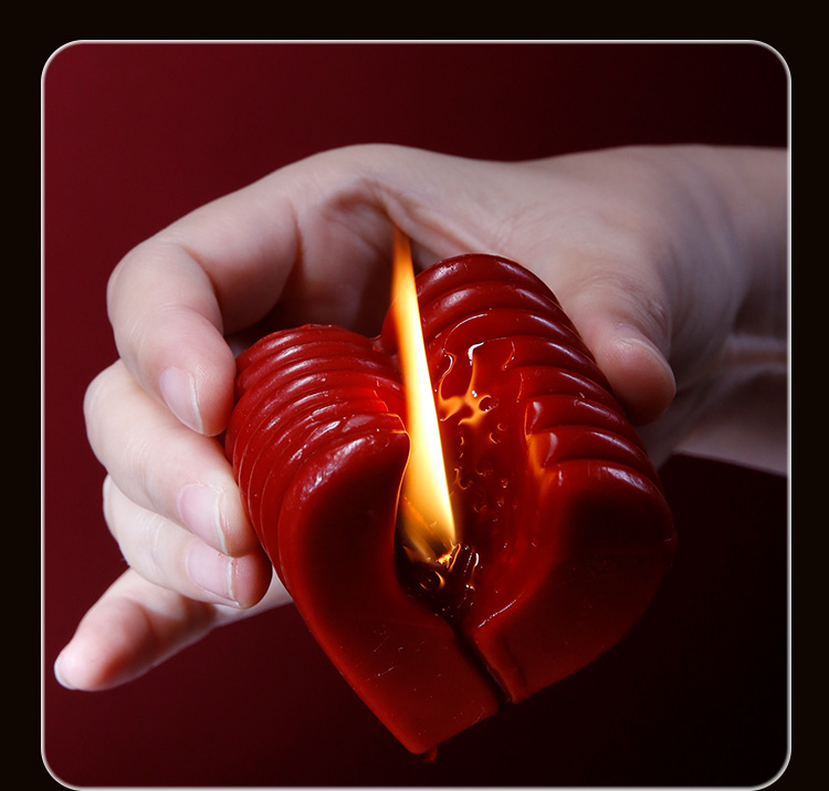 Low-Temperature Massage Candle with Soy Wax, Gold Heart Design, 75g — detail image 33