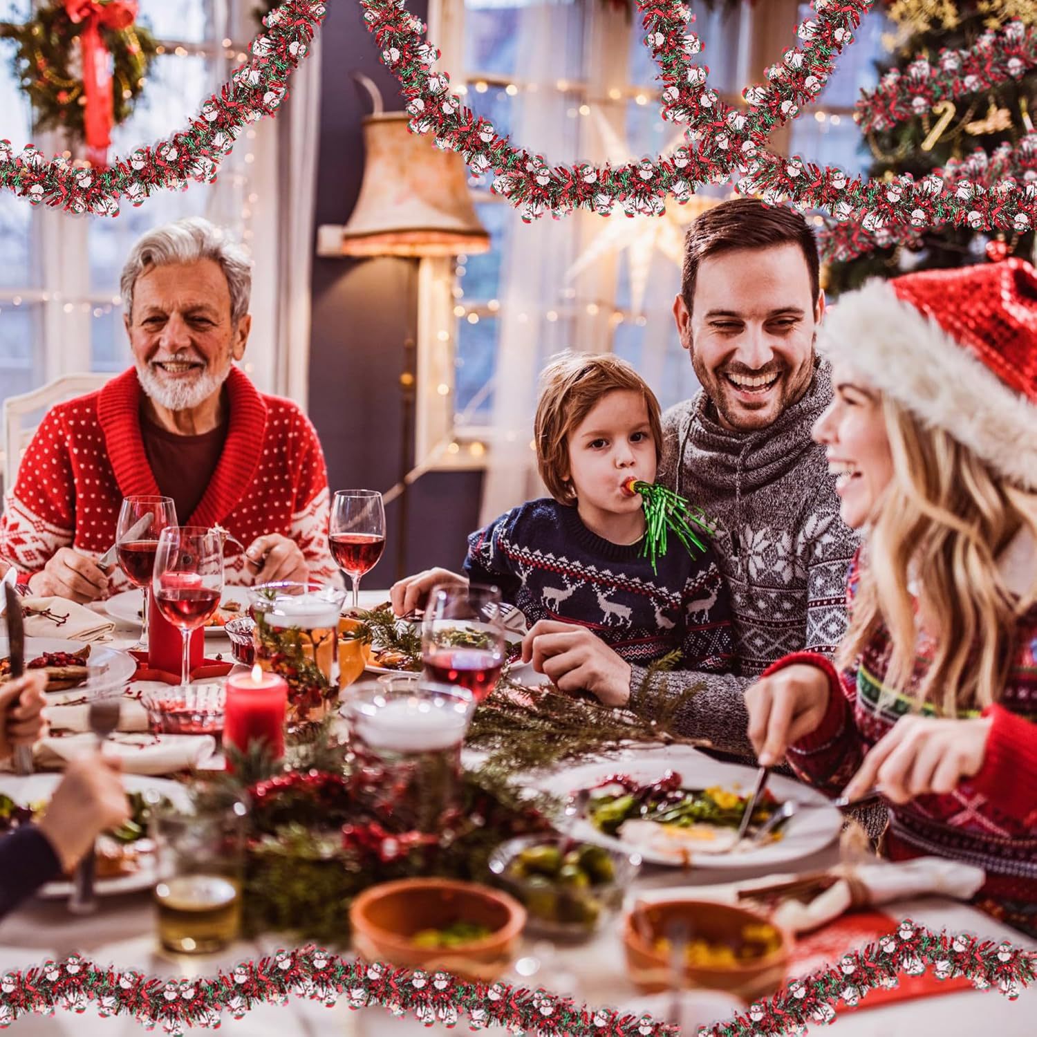 Transfronterizo Amazon explosión Navidad decoración de diseño rojo y verde espuma muñeco de nieve pan de jengibre hombre de Navidad calcetines de color cifrado