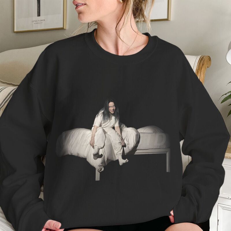 Billie Eilish's Popular Unisex Warm Long-Sleeve Sweatshirt with Fleece Lining and Round Neck for Men and Women