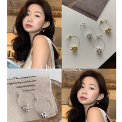 925银针fever同款花球耳圈女冷淡风简约百搭耳环耳饰设计感小众女