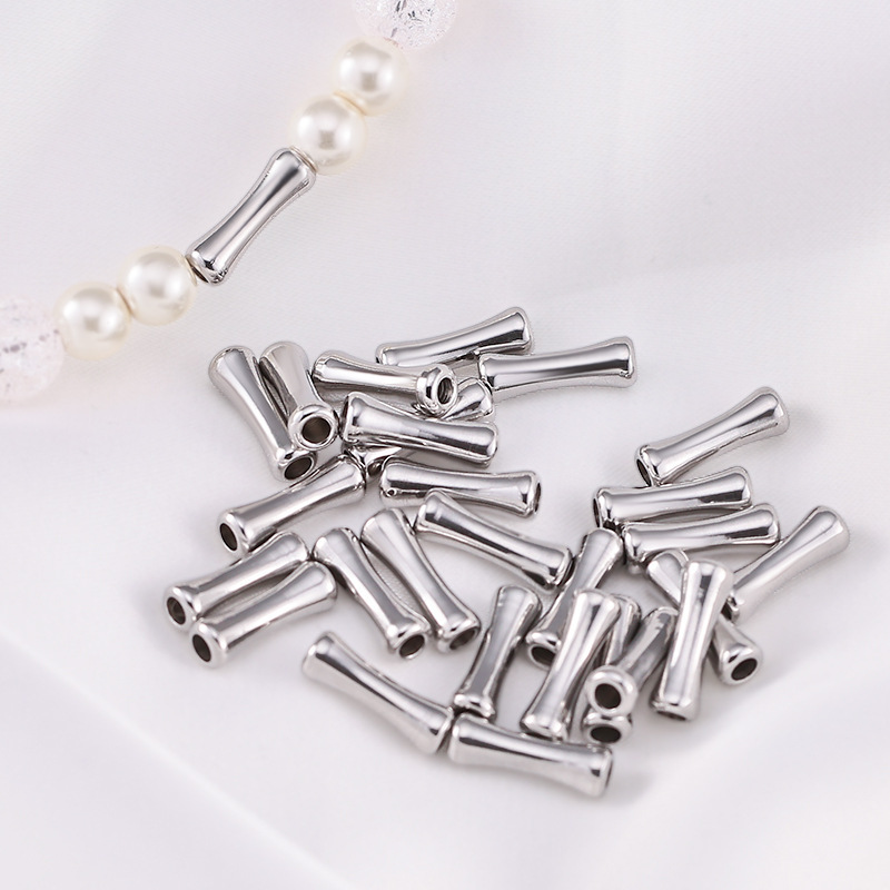 Small Man Waist Through-hole Beads Stainless Steel DIY Accessories Pearl Necklace Bracelet Beads Slub Beads Fashion Slub Beads