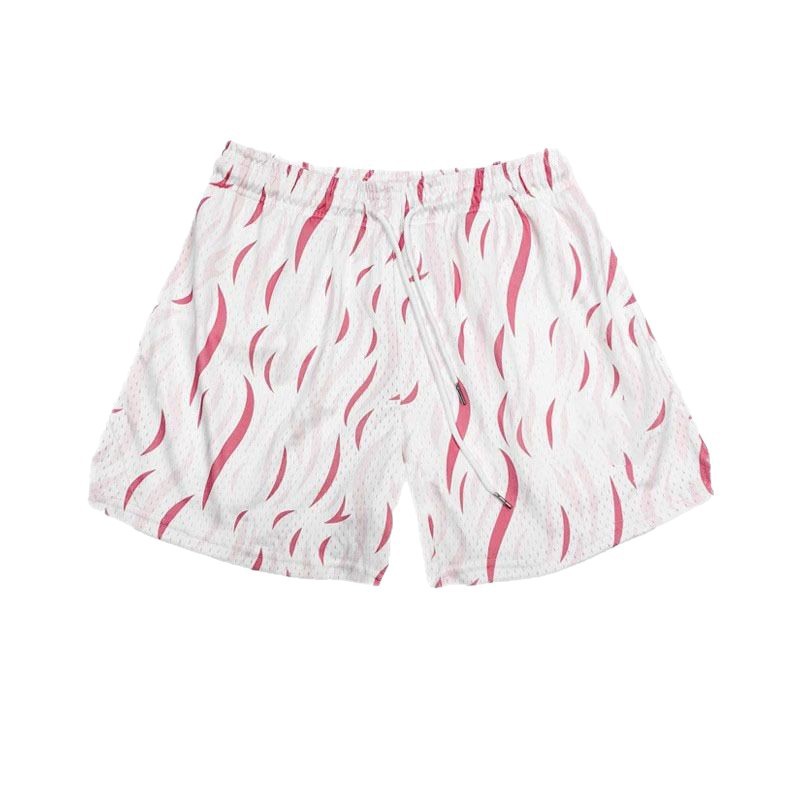 Hombre de verano americano suelto pantalones cortos de secado rápido adolescente transpirables pantalones cortos de impresión de lanceta de hombre