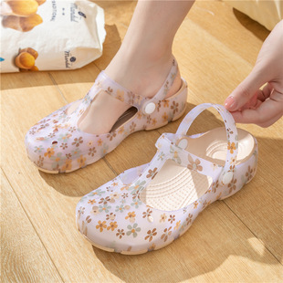 New Nurse Hole Shoes Women's ins Trendy Toe Sandals Summer Slide-Resistant Thick Bottom Beach Soft Bottom Home Slippers for Outer Wear