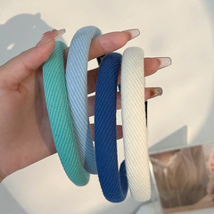 Klein Blue Hair Band for Women, Summer Versatile Outfit Hairpin, High-End, Influencer French Retro Hair Wrap