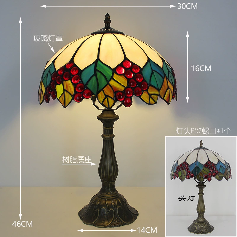 Retro table lamp for bed, lantern, creative villa for hotel