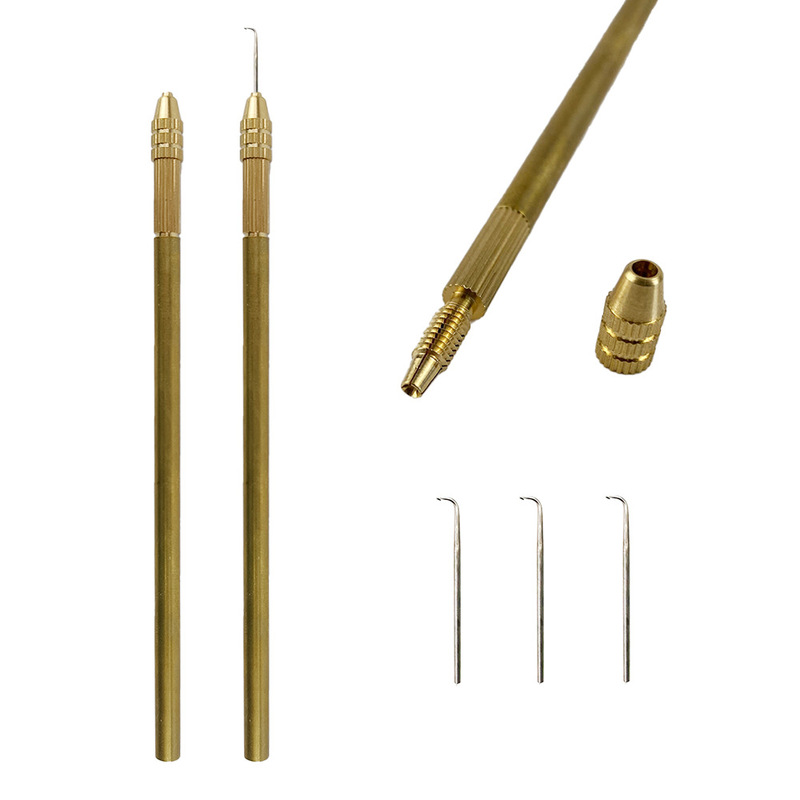 Crochet Hook with Copper Rod for Hair Extensions, Crochet Lace Wig Weaving Tool, Hand-Woven Hair Extension, Hairpiece Crochet Hook