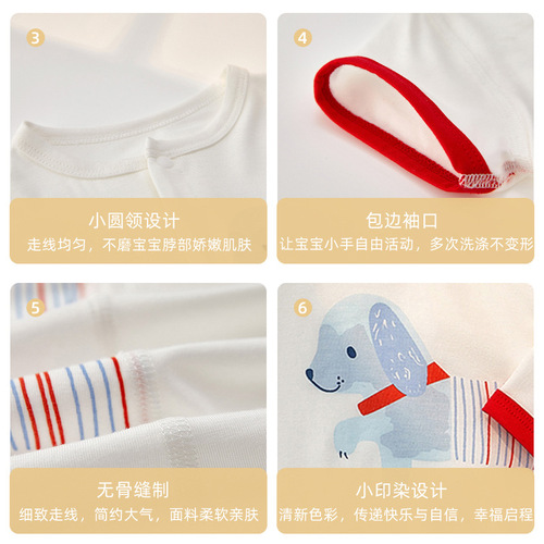 Infant Short Sleeve Bodysuit Crawling Suit Summer Thin Baby Summer Pajamas Newborn Baby Modal Onesie