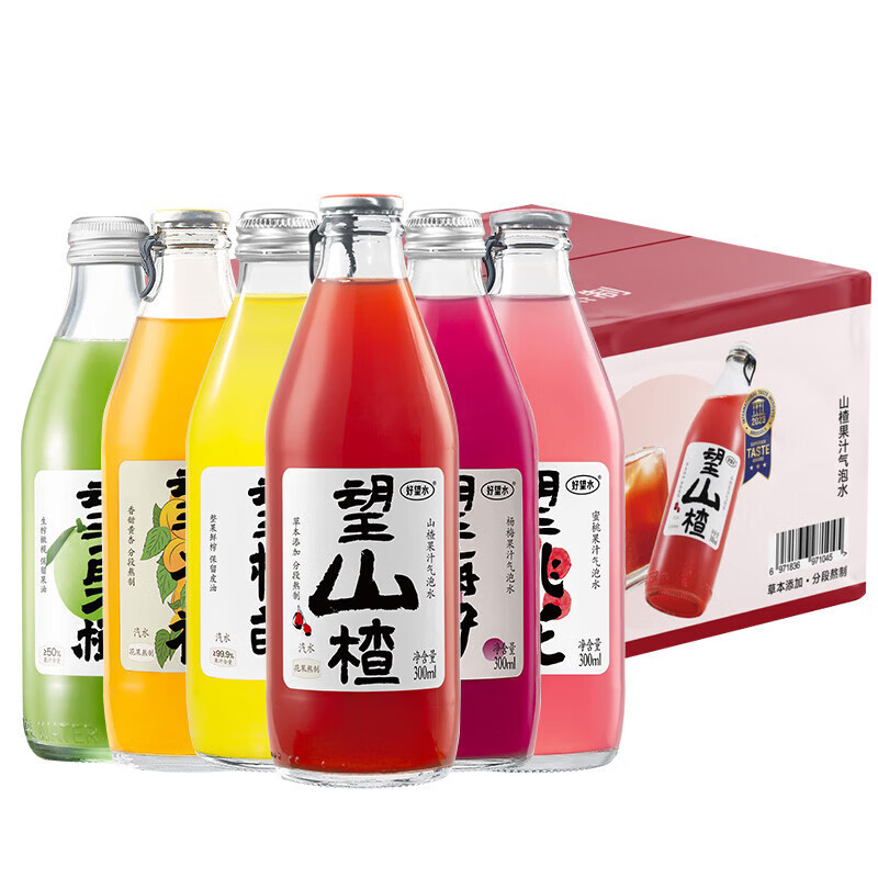 Carbonated Drink Hawthorn L Peach Blossom 300m Water Hawthorn Plum Good Juice Good Hawthorn Sparkling Water Bottle Good Apricot Happiness
