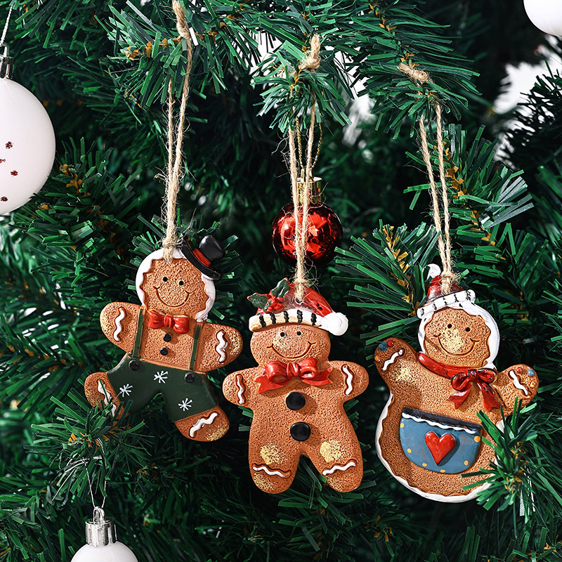 50g Weight pendant Home Textiles & Decor Type Hanging Ornaments Event & Party Supplies 1 Piece Quantity Party, Festival Occasion Resin Material Christmas Festival Gingerbread Pattern Cute Style Christmas Cute Gingerbread Resin Party Festival Hanging Ornaments 10