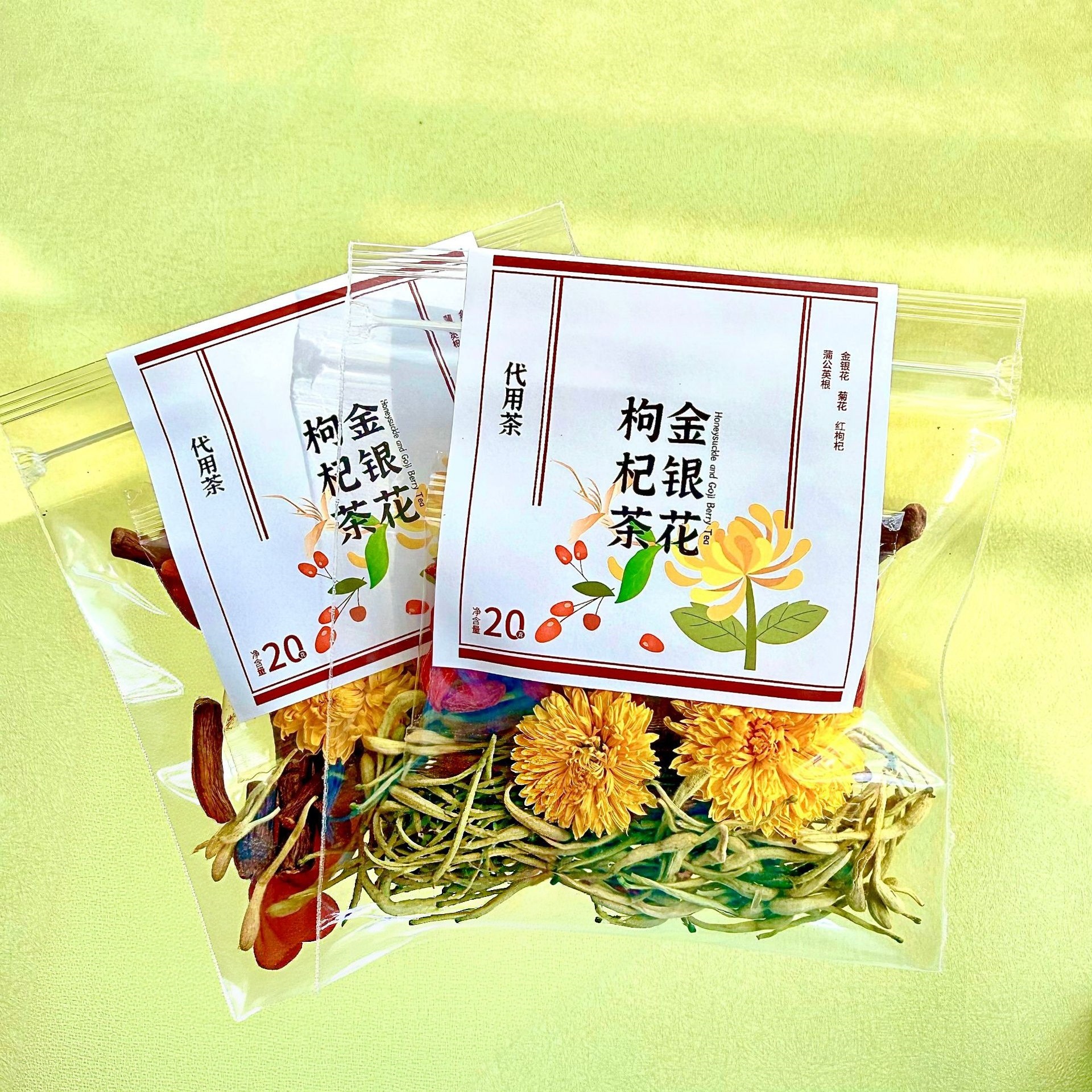 Five Finger Peach Root Poria Herbal Tea Blend with Winter Melon Lotus Leaf and Sour Jujube Rose Tea overview