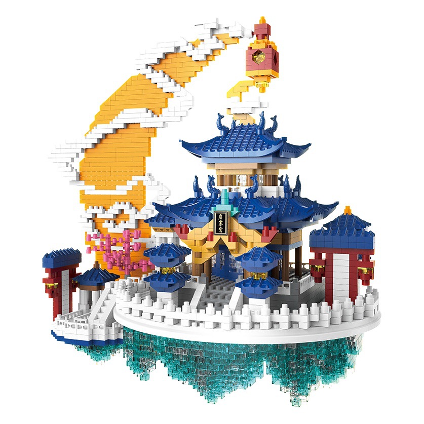 Bloques de construcción de micropartículas Guanghan Palace para niños pequeños, compatibles con Lego, juguetes de montaje creativos para niños.