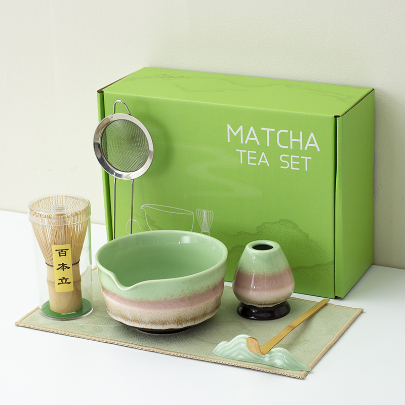 工場直販 陶器抹茶茶碗 抹茶セット 和風抹茶茶碗 注ぎ口付き茶筅 ヤオディアン バイベンリ茶筅|undefined