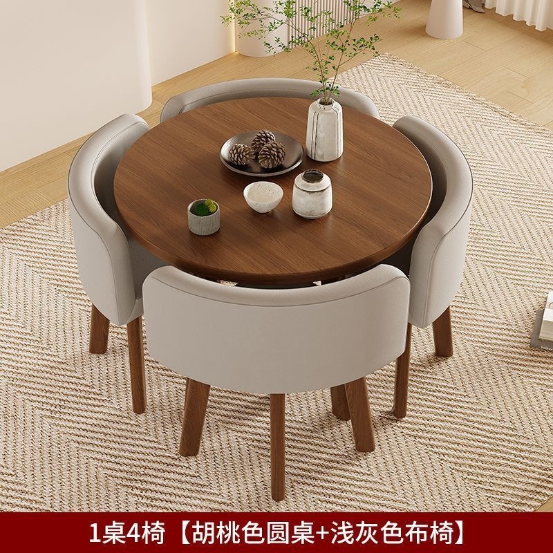 Mesa de comedor doméstica simple y moderna, mesa de comedor, mesa de comedor, mesa de comedor, mesa redonda de sala de estar, silla de comedor de almacenamiento completo image 12