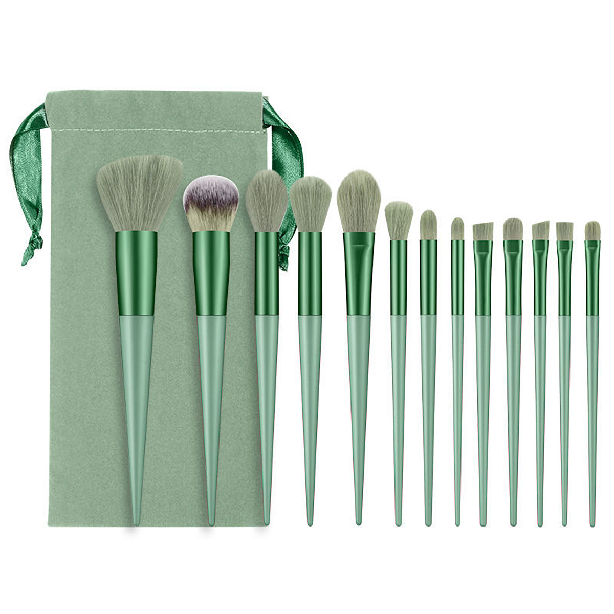 Big Four Season Green Makeup Brush Complete set of 13 beginner travel brushes High appearance level portable soft hair blush brush