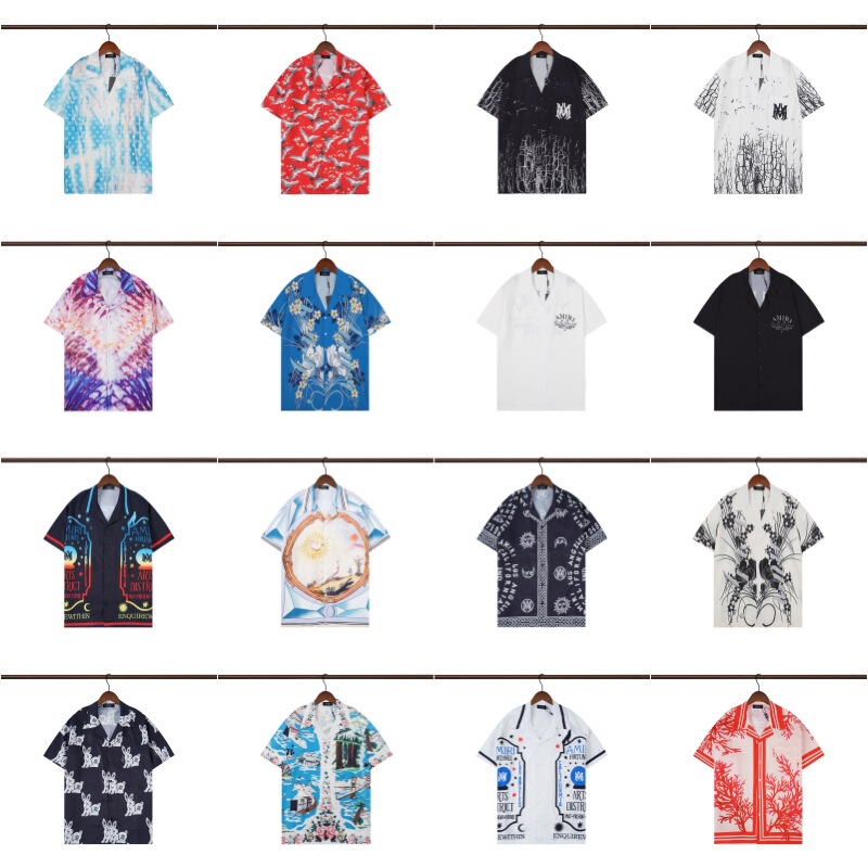 Foreign trade wholesale men's shirt summer fashion brand AMIRI camouflage printing men's short sleeve shirt T-shirt Foreign trade wholesale men's shirt summer fashion brand AMIRI camouflage printing men's short sleeve shirt T-shirt