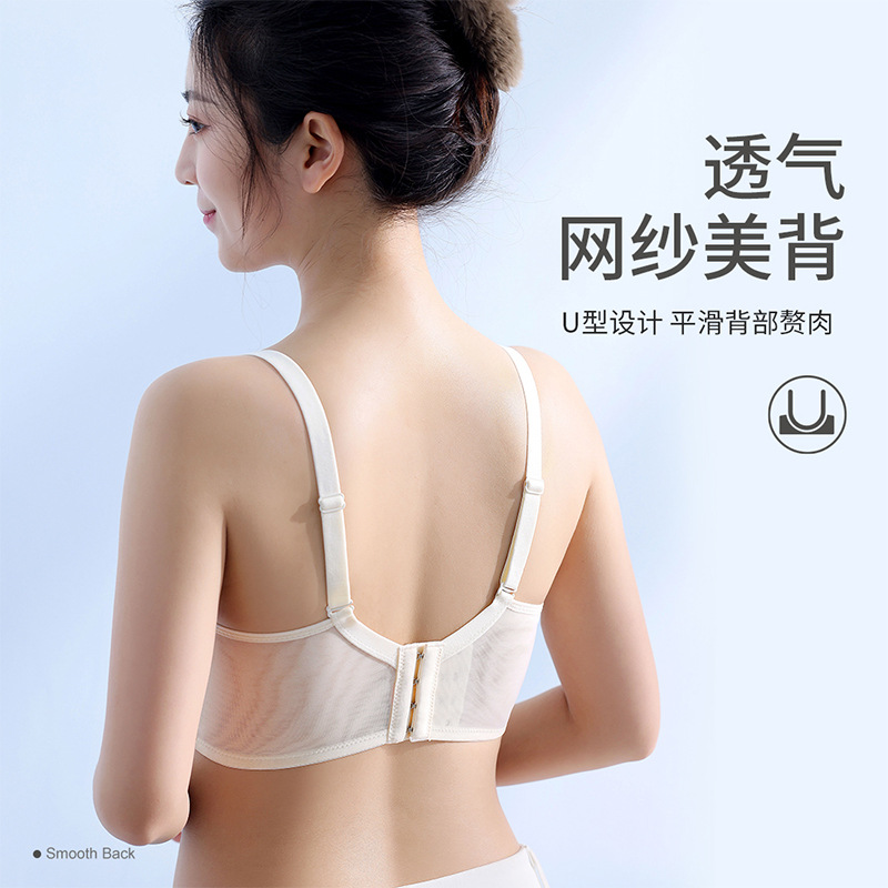 Orejas de conejo ropa interior de verano para mujer pecho grande delgado y sujetador pequeño sujetador inalámbrico anti-flacidez que recoge el pecho