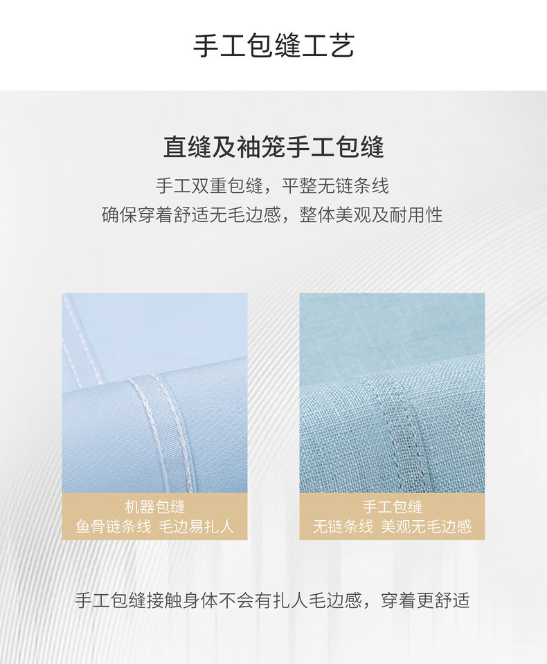 Áo sơ mi nam tay ngắn 100% vải lanh chống nhăn dáng rộng — Màu hạt dẻ - Áo ngắn tay 13, Trắng - Áo tay ngắn 01, Xanh hồ - Áo tay ngắn 11 chi tiết 11