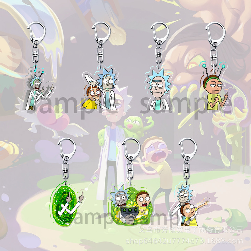 Rick and Morty Anime Transporter Surrounding Transporter Door Acrylic Keychain Schoolbag Pendant Personalized Gift Rick and Morty Anime Transporter Surrounding Transporter Door Acrylic Keychain Schoolbag Pendant Personalized Gift