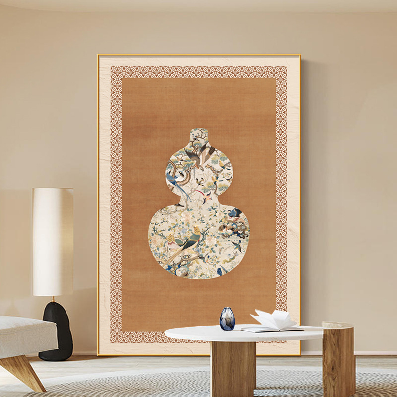 葫芦挂画柿柿如意客厅装饰画沙发背景墙落地画新中式福字玄关壁画|undefined