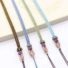 吊绳黑珠璎珞圈拼色配饰吊坠绳 玉线翡翠菩提纯手工莲花座编织绳