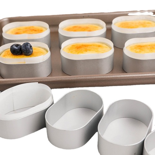 Oval semi-cooked cheese mold 19*3cm rim 100 molds 10 sets of household baking snack molds wholesale