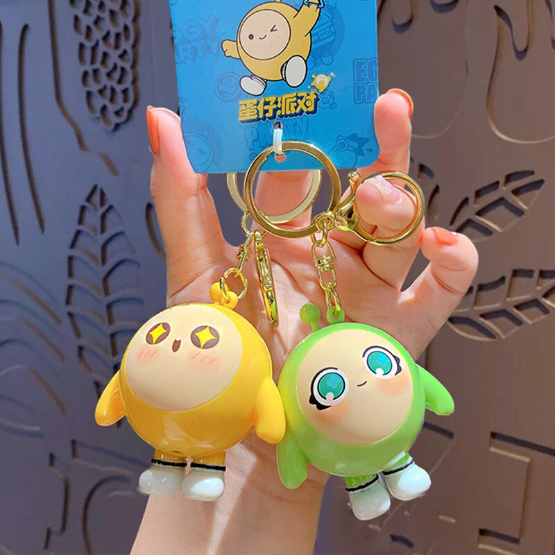 Authentic Sound-Emitting Egg Party Toy Keychain Stress Relief Pendant Car Bag Keychain Decoration Gift Wholesale