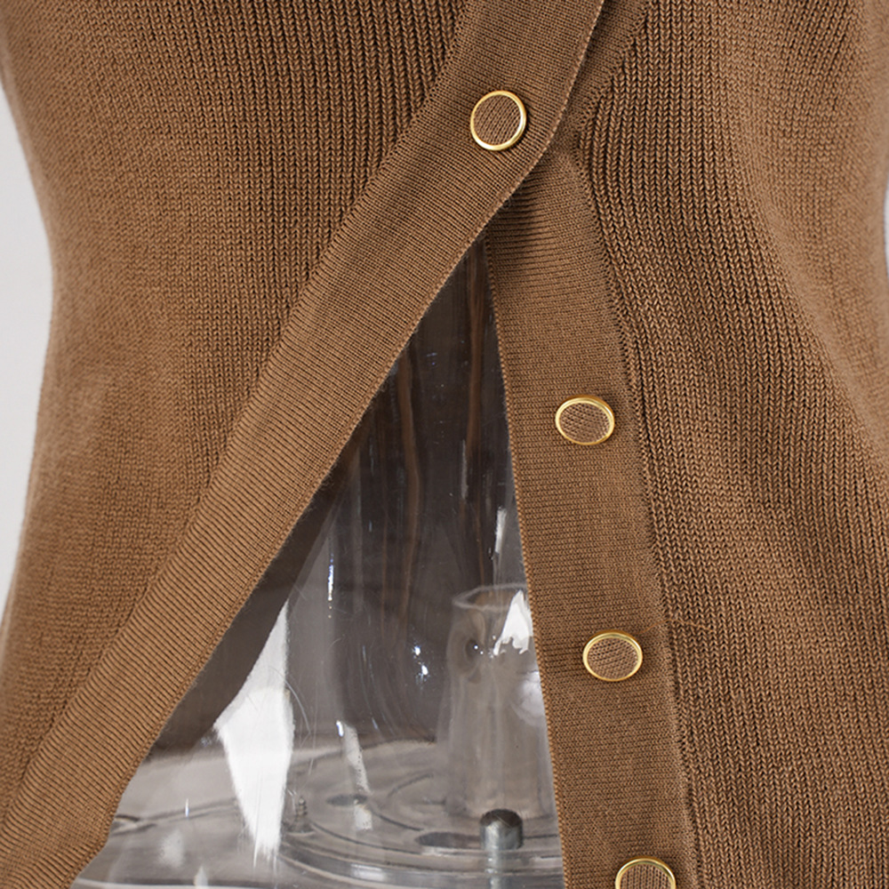 Women's Clothing designer deconstructed knitted sweaters for women in autumn, new styles with irregular slits, slimming and slimming pullover tops_voghion.com