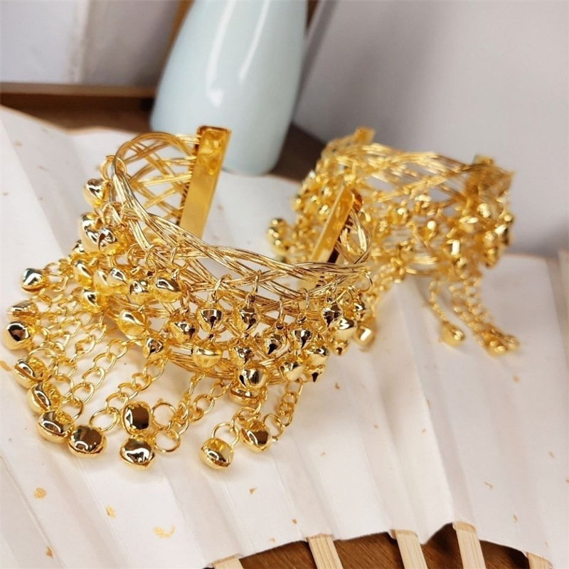 Belly Dance Bell Arm Chain Indian Dance Costume with Ethnic Jewelry Arm Ring Bracelet New Bracelet Bell Arm Chain