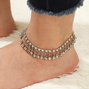 European and American Popular Export Cross-border Jewelry Retro Ethnic Style Beach Casual Street Photography Personalized Bell Tassel Anklet for Women