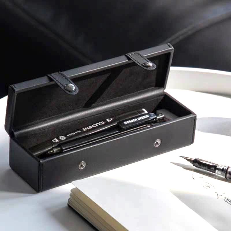 PU皮钢笔盒皮盒学生文具套装礼盒创意圆珠笔铅笔收纳盒礼品盒