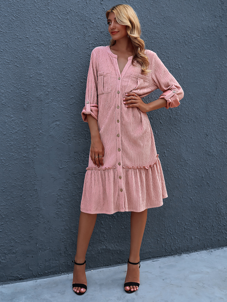 Slim Long Sleeve Cardigan Dress NSAL28127