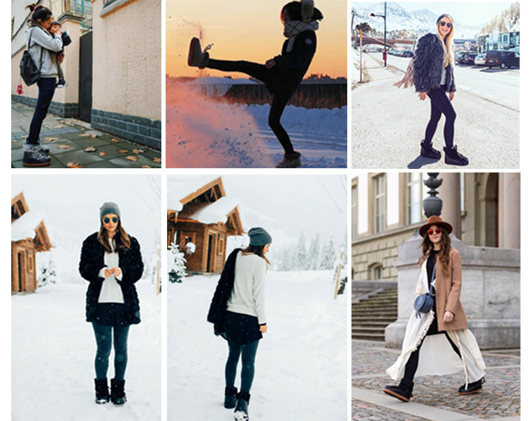 NOKOMETA European And American Winter Space Boots Platform Sequined Bread Short Boots Snow Boots Women's Tide Ski Shoes Straps 2025_voghion.com