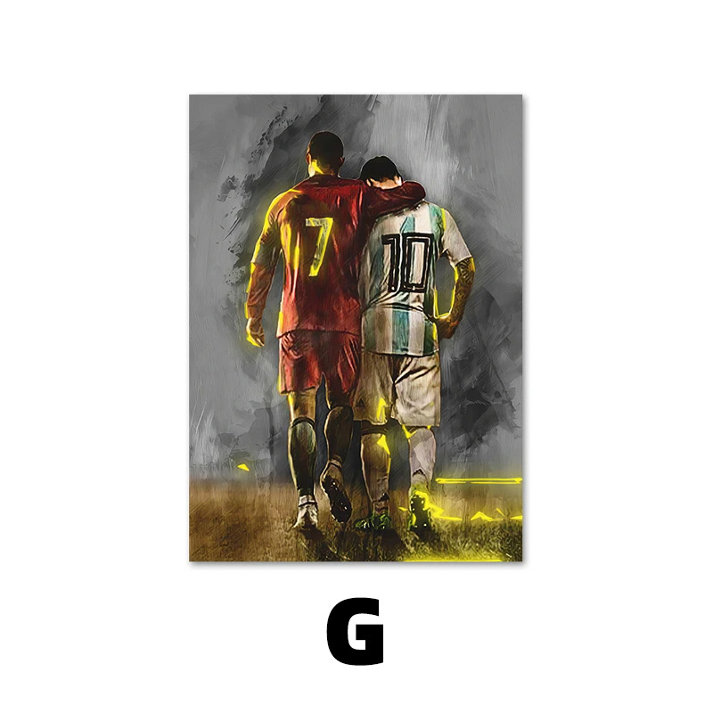 Ventas transfronterizas calientes decoración de la sala de estar Copa del Mundo estrella de fútbol portal lienzo Macy 's restaurante cartel de pintura central