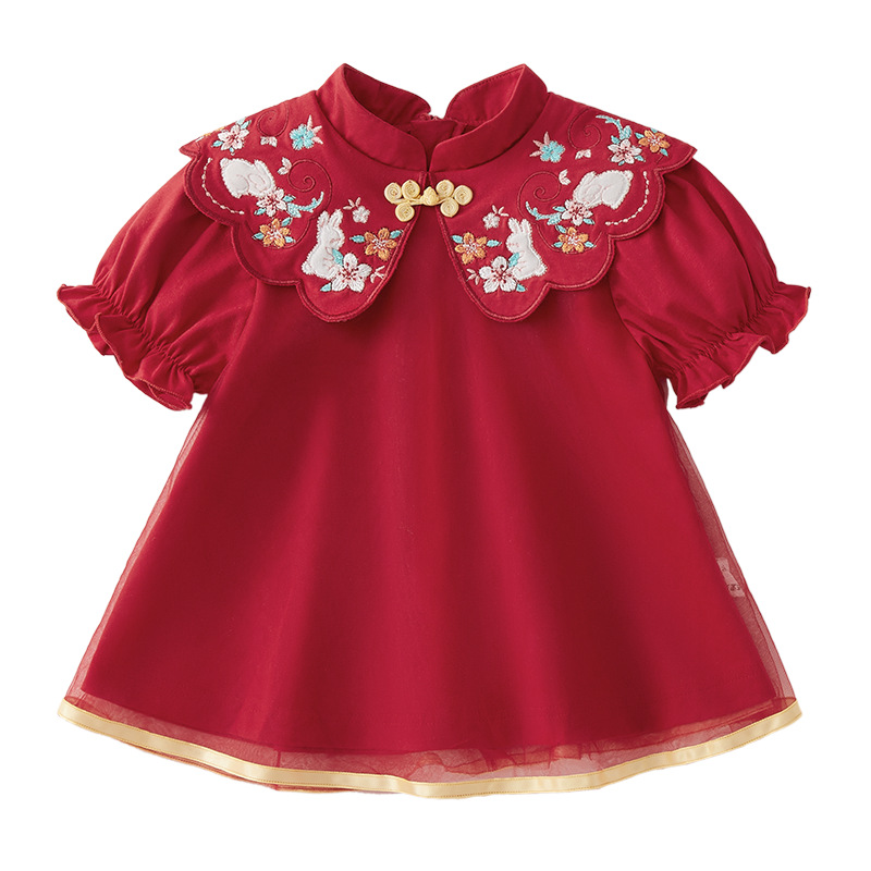 [Antibacteriano] vestido de princesa bebé vestido de bebé vestido de aniversario de bebé vestido de niña vestido rojo verano