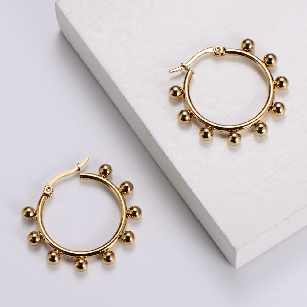 Simple Style Geometric Plating Stainless Steel No Inlaid 18K Gold Plated Earrings display picture 5